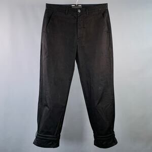 MARNI Size 32 Black Twill Cotton Belted Casual Pants